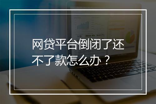 网贷平台倒闭了还不了款怎么办？