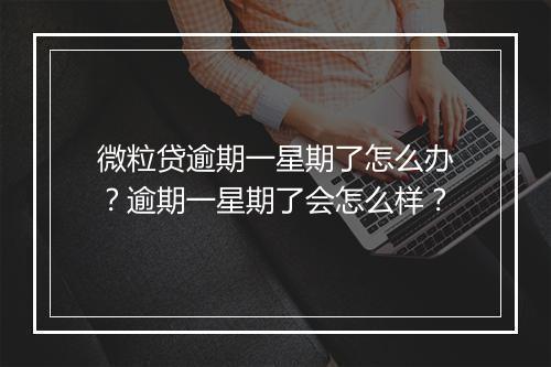 微粒贷逾期一星期了怎么办？逾期一星期了会怎么样？
