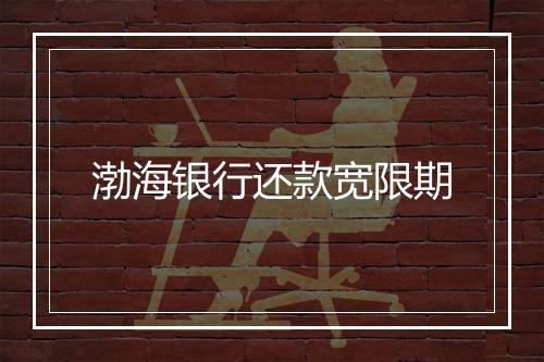 渤海银行还款宽限期