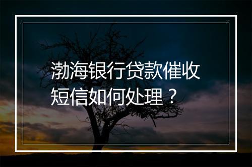 渤海银行贷款催收短信如何处理？