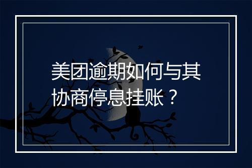 美团逾期如何与其协商停息挂账？
