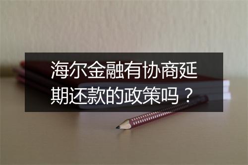 海尔金融有协商延期还款的政策吗？