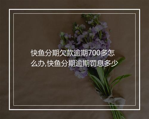 快鱼分期欠款逾期700多怎么办,快鱼分期逾期罚息多少