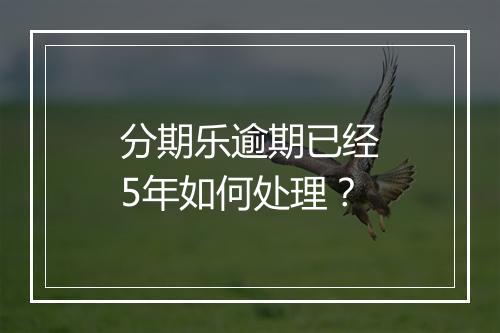 分期乐逾期已经5年如何处理？