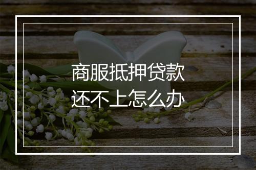 商服抵押贷款还不上怎么办