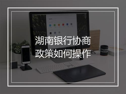湖南银行协商政策如何操作
