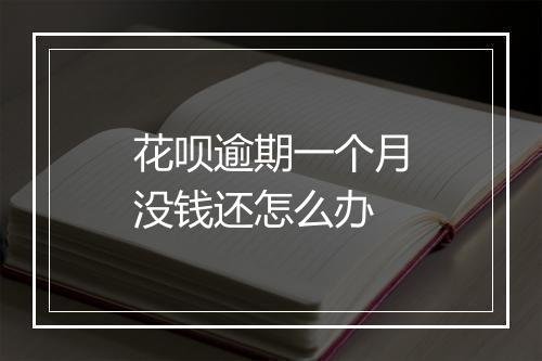 花呗逾期一个月没钱还怎么办