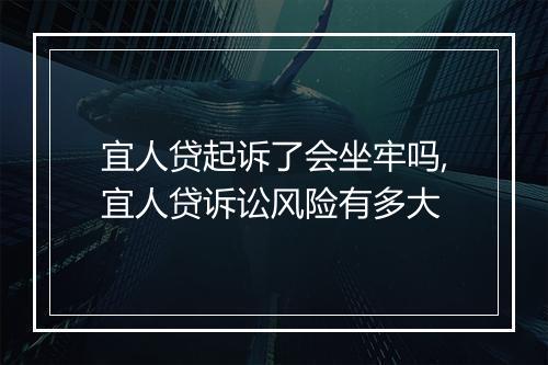 宜人贷起诉了会坐牢吗,宜人贷诉讼风险有多大