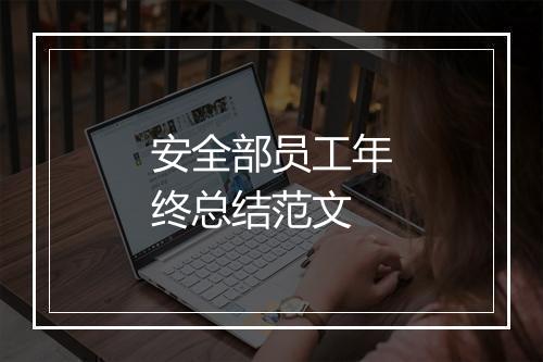 安全部员工年终总结范文