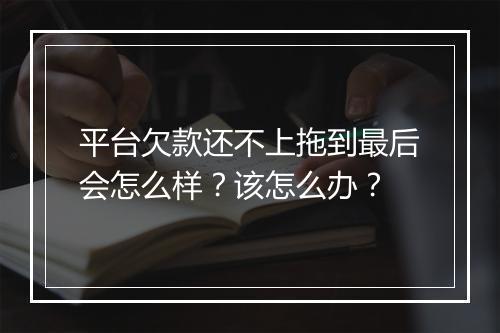 平台欠款还不上拖到最后会怎么样？该怎么办？