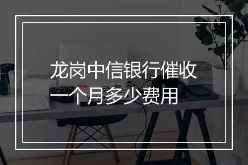 龙岗中信银行催收一个月多少费用
