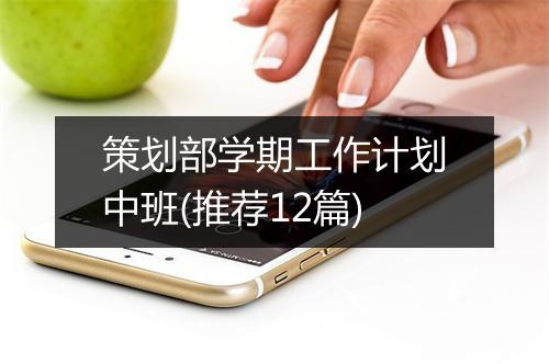 策划部学期工作计划中班(推荐12篇)