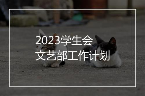 2023学生会文艺部工作计划
