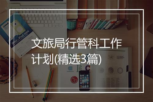 文旅局行管科工作计划(精选3篇)