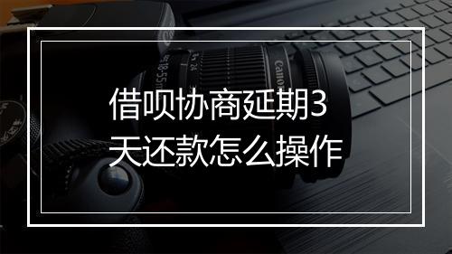 借呗协商延期3天还款怎么操作