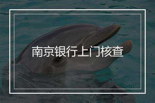 南京银行上门核查