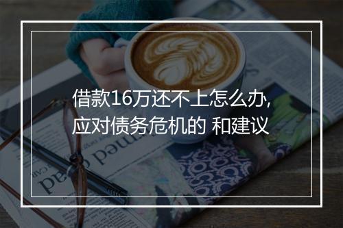 借款16万还不上怎么办,应对债务危机的 和建议