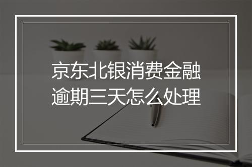 京东北银消费金融逾期三天怎么处理