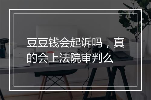 豆豆钱会起诉吗，真的会上法院审判么