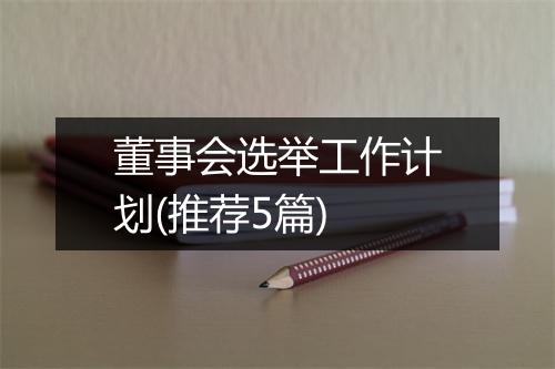 董事会选举工作计划(推荐5篇)