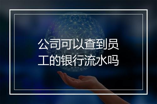 公司可以查到员工的银行流水吗