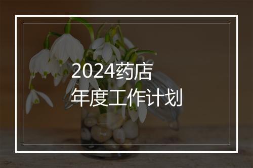2024药店年度工作计划