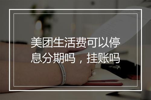 美团生活费可以停息分期吗，挂账吗