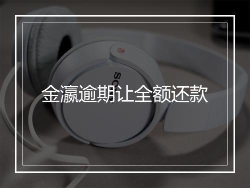 金瀛逾期让全额还款