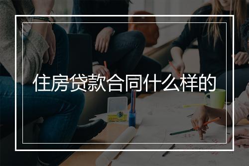 住房贷款合同什么样的
