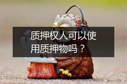 质押权人可以使用质押物吗？