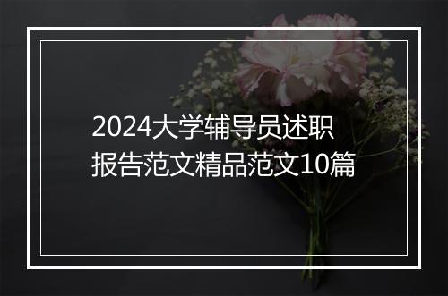 2024大学辅导员述职报告范文精品范文10篇