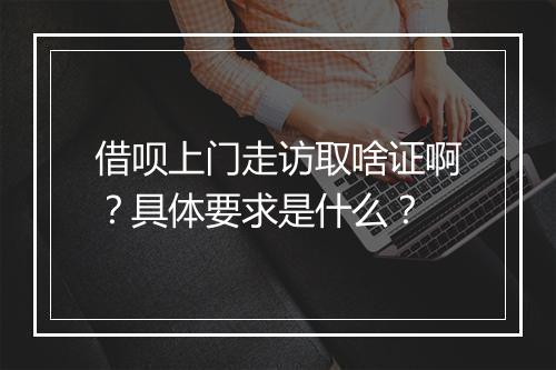 借呗上门走访取啥证啊？具体要求是什么？