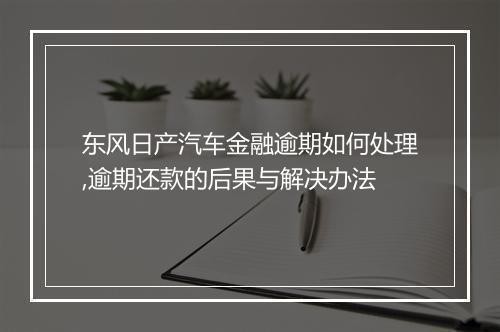 东风日产汽车金融逾期如何处理,逾期还款的后果与解决办法