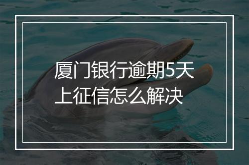 厦门银行逾期5天上征信怎么解决
