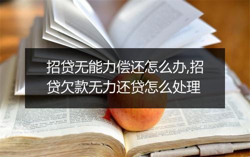 招贷无能力偿还怎么办,招贷欠款无力还贷怎么处理