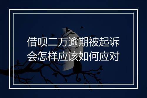 借呗二万逾期被起诉会怎样应该如何应对