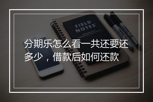 分期乐怎么看一共还要还多少，借款后如何还款