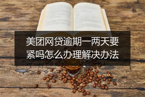 美团网贷逾期一两天要紧吗怎么办理解决办法