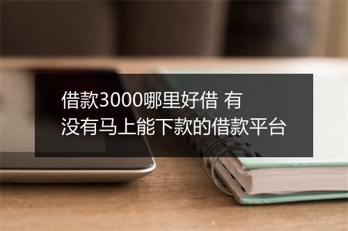 借款3000哪里好借 有没有马上能下款的借款平台