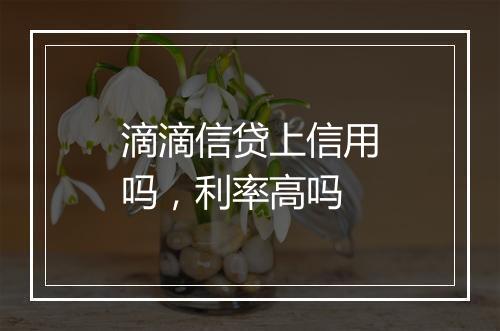 滴滴信贷上信用吗，利率高吗