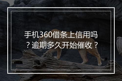 手机360借条上信用吗？逾期多久开始催收？