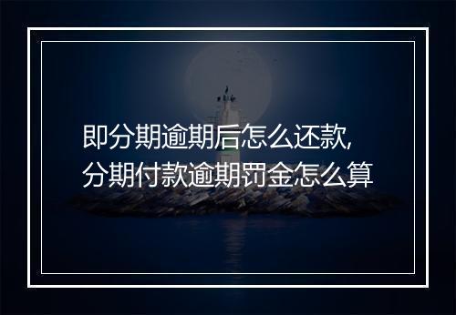 即分期逾期后怎么还款,分期付款逾期罚金怎么算