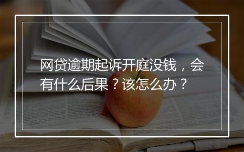网贷逾期起诉开庭没钱，会有什么后果？该怎么办？