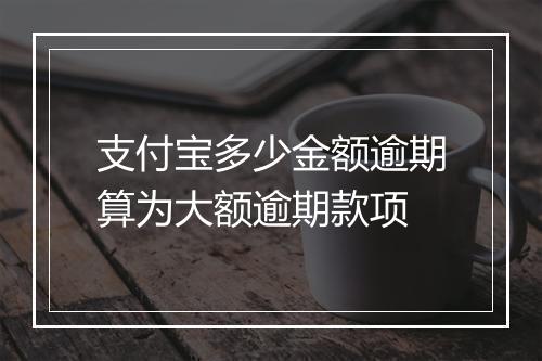 支付宝多少金额逾期算为大额逾期款项