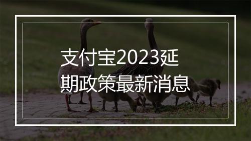 支付宝2023延期政策最新消息