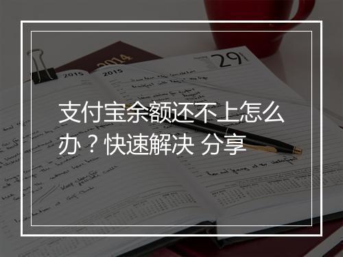 支付宝余额还不上怎么办？快速解决 分享