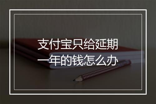 支付宝只给延期一年的钱怎么办