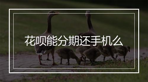 花呗能分期还手机么
