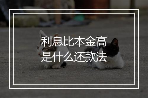 利息比本金高是什么还款法