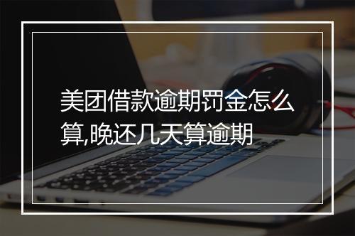 美团借款逾期罚金怎么算,晚还几天算逾期